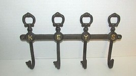 Cast Iron wall hook key holder skeleton KEYS letters NEW Gasare NIB decor - $20.78