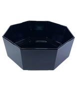 Arcoroc Octime Serving Bowl 9&quot; 23cm Black Glass Octagon Vintage France - £20.13 GBP