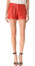 Genuine Lambskin Women Designer Red Stylish Festive wear Leather Sexy Short - $87.52