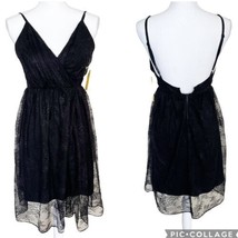 Alice + Olivia NWT Sleeveless V Neck Allover Lace Mini Black Sexy Dress ... - £112.10 GBP