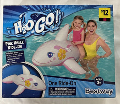 H2OGO Child&#39;s Pink Whale Dolphin Pool Ride-On Float Raft Girl H2O GO Bestway NEW - £12.10 GBP