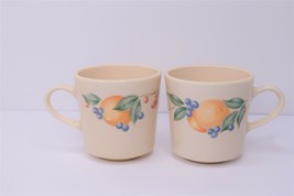 Set of 2 Corning Ware Abundance Coffee/Tea Cup Mug Peaches &amp; Fruit - $10.88