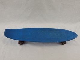 VINTAGE 1970s Nash Sidewalk Surfer Cruiser 23&quot; Blue Plastic Skateboard - £34.88 GBP