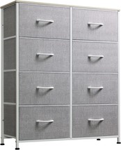 Wlive Fabric Dresser For Bedroom, Tall Dresser With 8 Drawers,, Light Grey. - £64.57 GBP