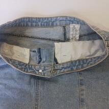 Sadie & Sage Women's Blue Button Fly Denim Frayed Mini Skirt Pockets Waist 32" image 8