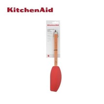 New KitchenAid Cherry Wood Silicone Mixing Spatula Heat Resistant X 2 pc - £43.71 GBP