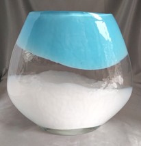 Dynasty Gallery Decor Blue/Clear/White Art Glass Vase (7.5&quot; Tall) - £15.40 GBP