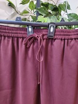 Express Women&#39;s Burgundy Mid Rise Ankle Adjustable Waist Casual Trouser Size XL - £35.52 GBP