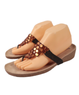 Vintage Bass Sandals with Cork Bottom and Copper Beads Size 10 - $18.99