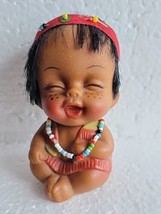 Vintage 1960&#39;s Moody Cuties Happy Indian Baby Rubber 3.5&quot; Doll  - £6.19 GBP