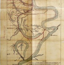 Map Louisiana Bayou Civil War Reproduction 2004 14 x 10&quot; Military Histor... - £15.79 GBP