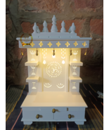 wooden temple for home pooja with LED Light and focus Light will Focus G... - $316.01+