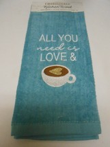 Embroidered Plush Kitchen Hand Towel Says: ALL YOU NEED IS LOVE &amp; Christ... - £5.29 GBP