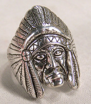 BIKER RING INDIAN HEAD RING BR110R HEAVY silver jewelry fashion novelty ... - $7.59