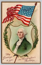 George Washington Birthday Greetings Patriotic 48 Star Flag Postcard X26 - £6.35 GBP