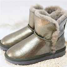 Genuine Cowskin Boots Australia Women Sheep Boots Winter Snow Boots Waterproof L - £77.60 GBP