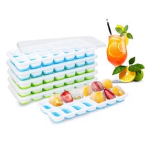 Ice Cube Tray With Lid 6 Pack, Bpa Free Silicone Ice Cube Trays Easy Rel... - £27.35 GBP