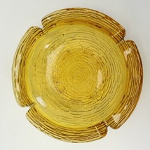 Ashtray Large Round 8.75” Amber Rippled Glass Anchor Hocking Lido Soreno MCM - $34.29