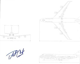 Phil Condit Boeing Ceo lead Engineer autographed 747 blueprint 8x10 photo proof - £48.32 GBP