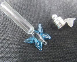 Butterfly Blue Glass Vial 1in Bottle Charm Cremation Ashes Pendant US Se... - $10.88
