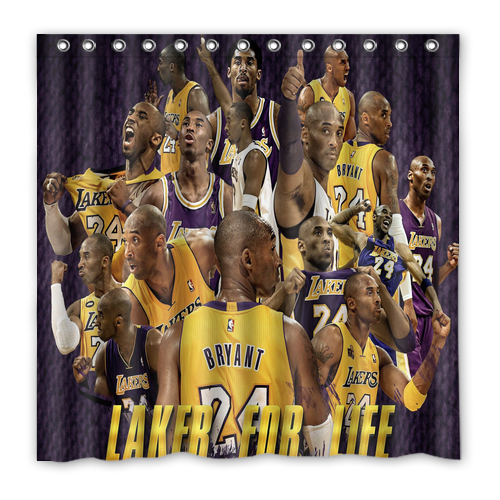 New!!! Los Angeles Lakers Custom Waterproof Polyester Shower Curtain 4 Size Item image 11
