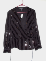 inc international concepts black sequined top   Size XL  Long Sleeve - £42.81 GBP