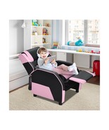 Youth Kids Gaming Sofa Recliner w/ Headrest &amp; Footrest Pink and Black Color - $197.98