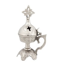 Greek Russian Orthodox Christian Nickel Plated Censer Incense Burner (170 N) - $40.77