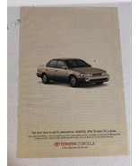 1996 Toyota Corolla Vintage Print Ad Advertisement pa19 - £5.91 GBP