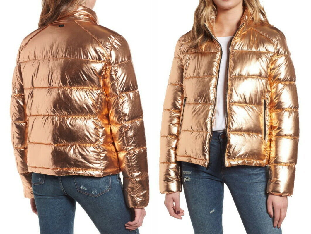 NWT Marc New York Rock Star Puffer Jacket Medium M Copper Stand Collar M... - $67.91