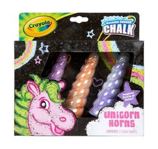 Crayola Washable Sidewalk Chalk - 3 Unicorn Horns Chalk Piece Set - £10.27 GBP