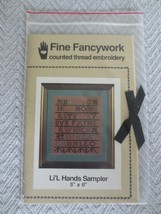 NEW Fine Fancywork LI&#39;L HANDS SAMPLER Counted Thread PATTERN - 5&quot; x 6&quot; - $7.92