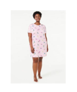 Joyspun Women&#39;s Print Sleepshirt with Pockets, Pink Plus Size 2X/3X - £19.80 GBP