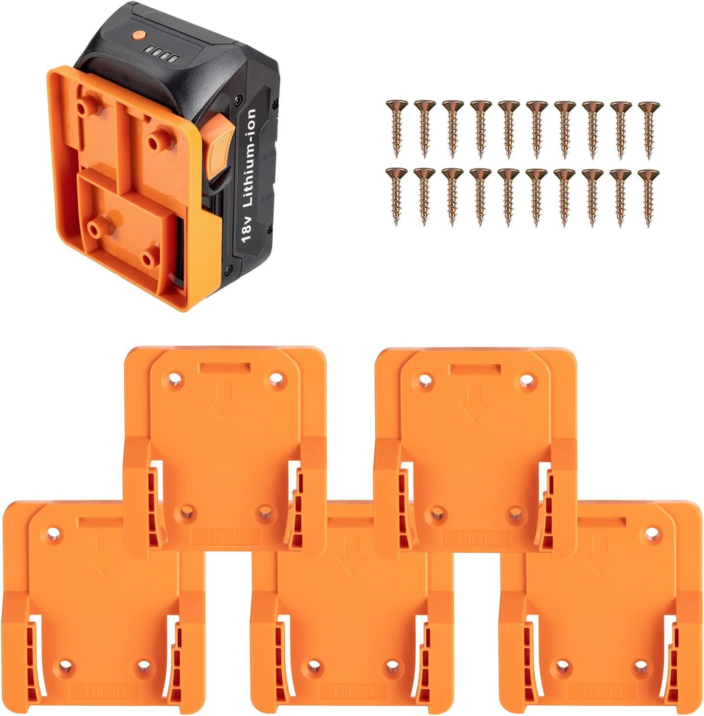 Battery Holder For Ridgid Aeg 18V Hyper Lithium Battery Wall Mount, 5 Pack - $31.60