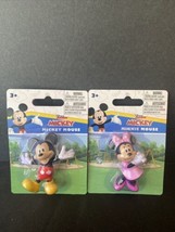 Disney Junior Mickey Mouse &amp; Minnie Mouse SET OF 2 Mini  FIgures NEW - £7.58 GBP