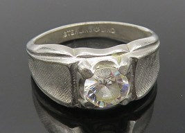 LIND 925 Sterling Silver - Vintage Cubic Zirconia Large Band Ring Sz 11-... - €49,81 EUR
