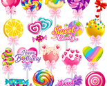 Candyland Cupcake Toppers 36Pcs Candyland Lollipop Party Decoration Swee... - $26.05