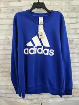 Adidas Fleece Sweatshirt Men Sz XL Royal Blue Pullover Long Sleeve Crew ... - $34.99