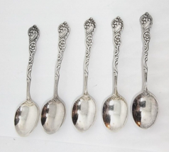 5 VTG NILS JOHAN Silver Plate Extra PRNS ALP  Sweden Sugar Demitasse Spoons - £40.99 GBP