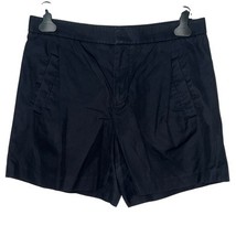 Vince Womens Chino Shorts Black Solid Pockets High Rise Stretch Zip Twil... - $22.56