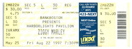 Boleto De Concierto De Ziggy Marley 22 De Agosto De 1997 Boston Massachu... - £31.22 GBP