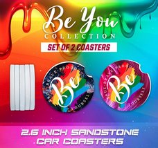 Be You Car Coasters, LGBT Car Coasters, LGBT Accessories, LGBT Gifts - £7.86 GBP