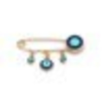 Lucky Eye Blue Turkish Evil Eye Brooch Pin for Women Men Dropping Oil Flower Cro - £8.33 GBP