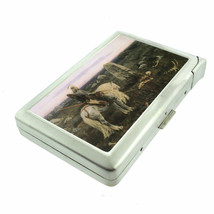 Knight Grave Em1 100&#39;s Size Cigarette Case with Built in Lighter Metal Wallet - £17.16 GBP