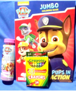 Paw Patrol Coloring Book 24 Crayola Crayons &amp; Paw Patrol Bubbles New Toys - $11.75