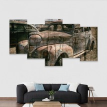 Multi-Piece 1 Image Old Car Ready To Hang Wall Art Home Decor - £78.55 GBP