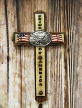 Rustic Western Patriotic USA Flag Bald Eagle Emblem Pride Of America Wal... - $27.99