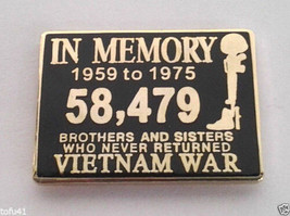 In Memory Of The Vietnam War 1959-1975 (1&quot;) Military Hat Pin P15843 - $10.98