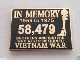 In Memory Of The Vietnam War 1959-1975 (1&quot;) Military Hat Pin P15843 - £8.48 GBP