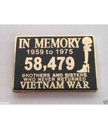 In Memory Of The Vietnam War 1959-1975 (1&quot;) Military Hat Pin P15843 - $203.23 MXN